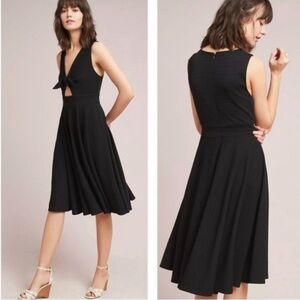 Anthropologie x Hutch April Fit & Flare Dress Size Small Black